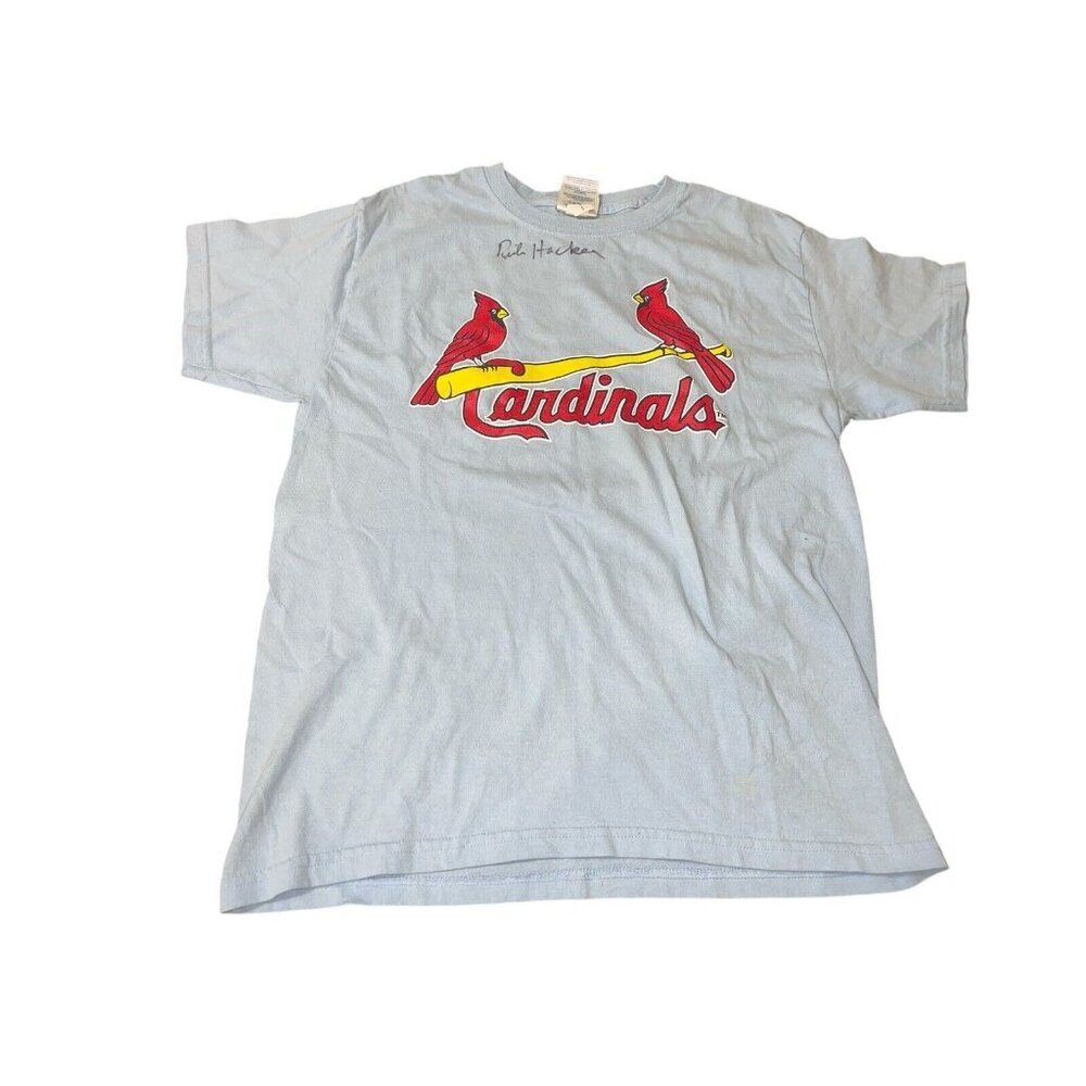 ST LOUIS CARDINALS Kid's Clinic Youth Size Large Autographed Tee